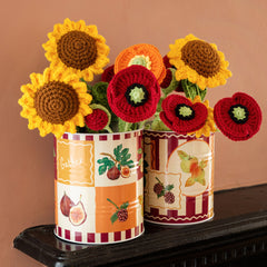 Handmade Red Poppy Crochet Sprigs Bundle - 18cm | Home Decor |
