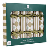 Gold Harlequin Mini Christmas Crackers - 6 Pack | Christmas Decor |