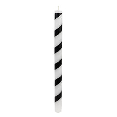 Black & White Stripe Dinner Candles - 25 Unit Display | Halloween Decor |