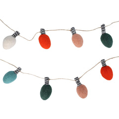 Christmas Felt Light Bulb Bunting - 2m