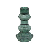 Midnight Forest Sage Green Glass Candlestick Holder