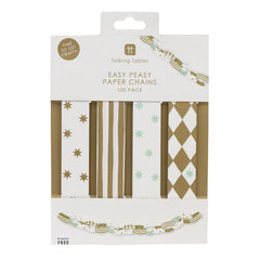 Gilded Paper Chains - 100 Pack | Christmas Craft |