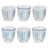 Blue & White Striped Glass Tumblers | Summer Glassware |