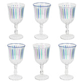 Blue & White Striped Wine Glasses | Summer Glassware |