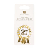 Gold Enamel Birthday Pin Badge - 21 | Birthday Gifts |