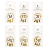 Gold Enamel Birthday Pin Badge Set | Birthday Gifts |