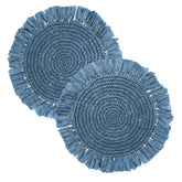 Meadow Blue Raffia Placemat - 2 Pack