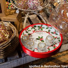Holly Tin Tray - 30cm