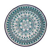 Moroccan Souk Blue Round Outdoor Rug | Outdoor Home Decor |