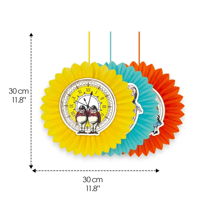 Alice Bright Clock Fans - 10 Pack | Tea Party Decor |