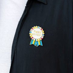 Birthday Brights Enamel "Happy Birthday" Badge