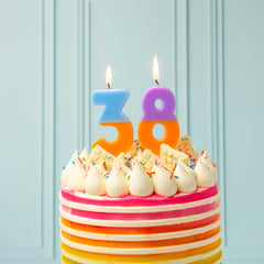 Orange & Purple Number Candle - 8