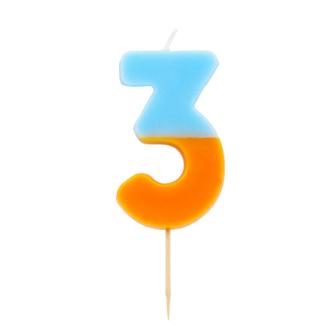 Orange & Mint Green Number Candle - 1