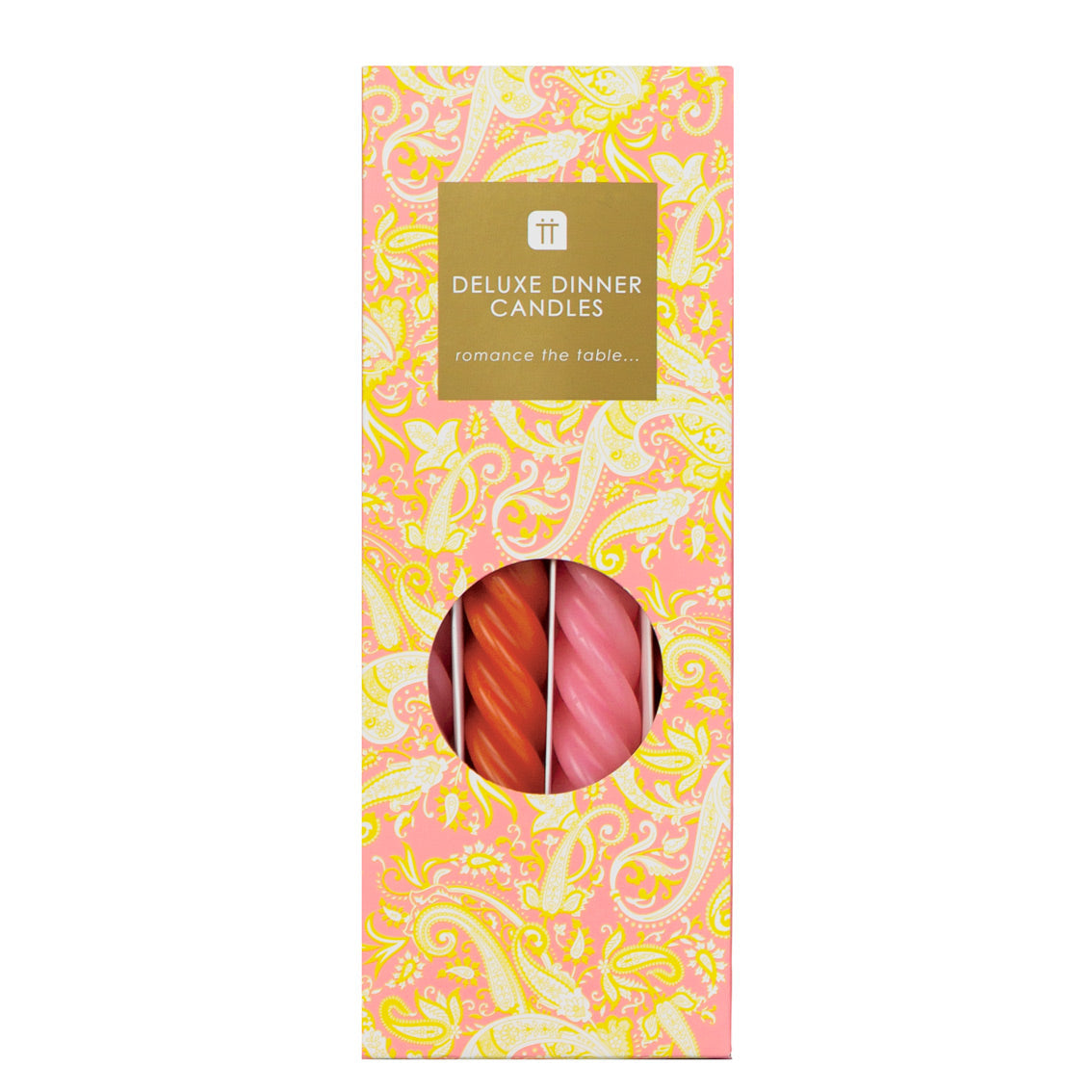 Orange & Pink Spiral Candles - 4 Pack | Summer Decor |