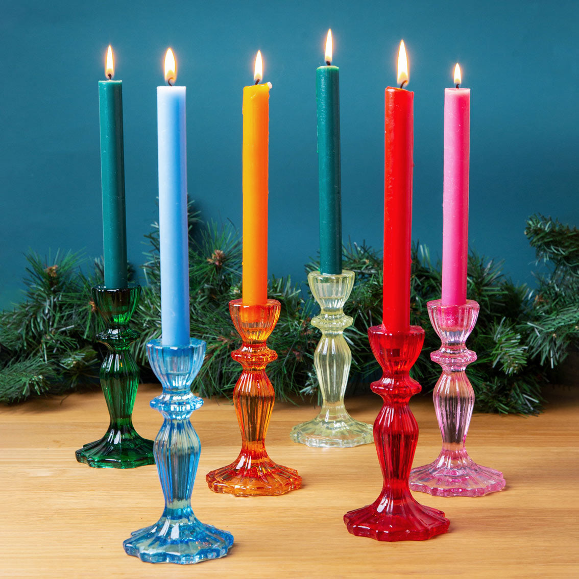 Orange Glass Candle Holder | Summer Decor |