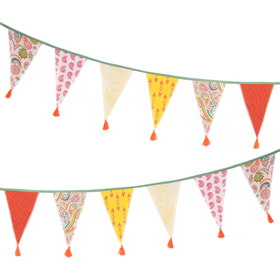 Paisley Cotton Fabric Bunting, 3m | Outdoor Home Decor |