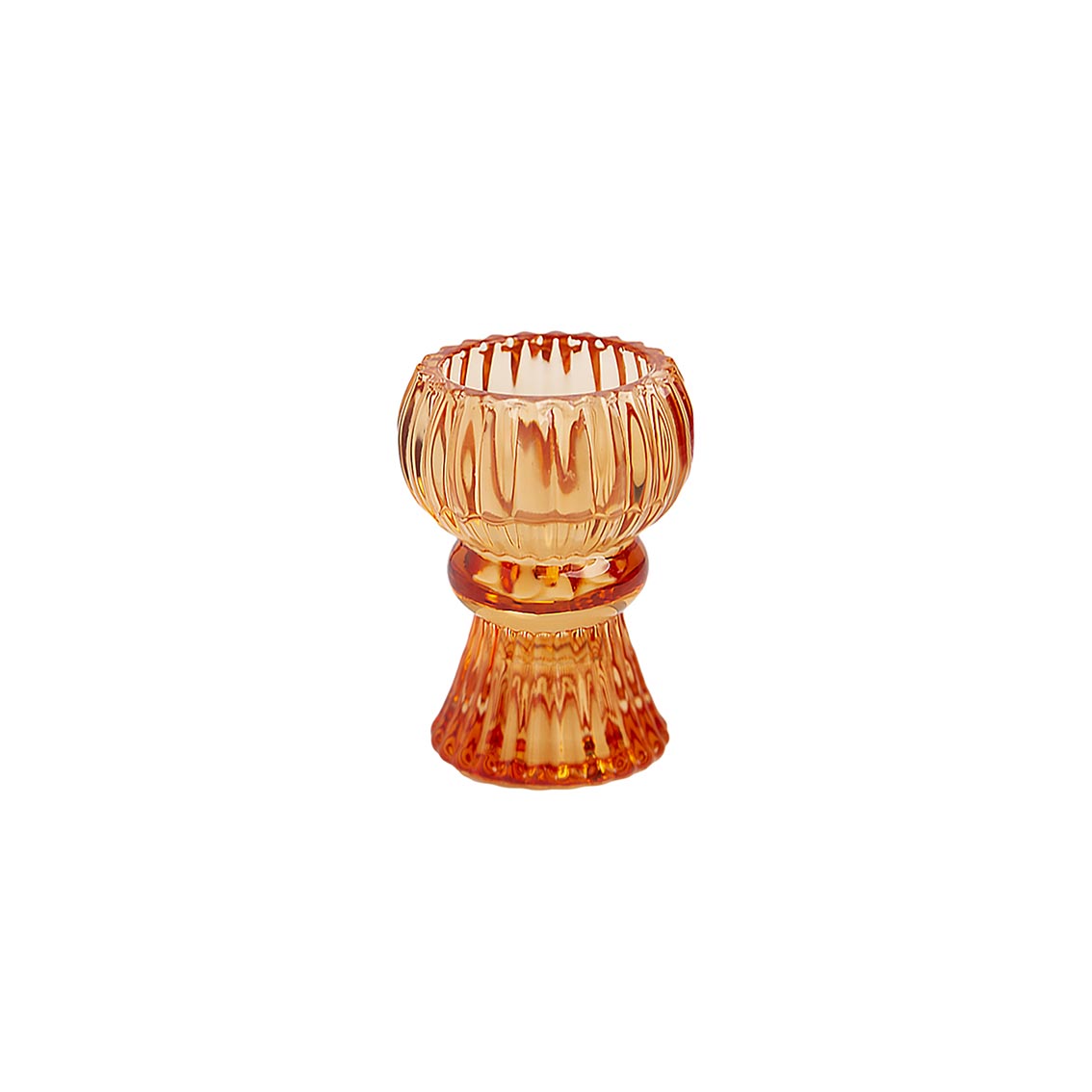 Orange Glass Dinner Candle & Tealight Holder | Summer Decor |