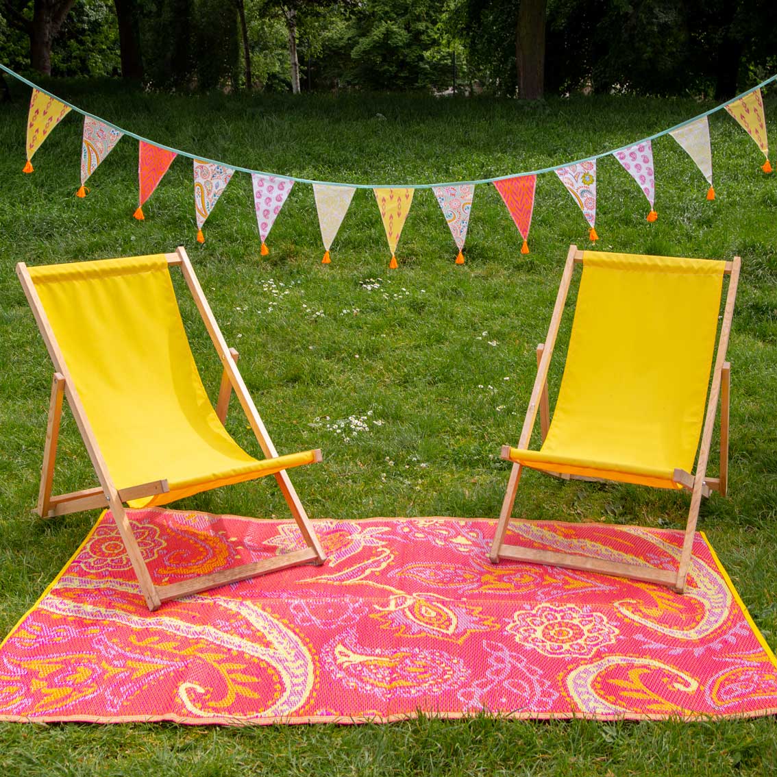Paisley Cotton Fabric Bunting, 3m | Outdoor Home Decor |