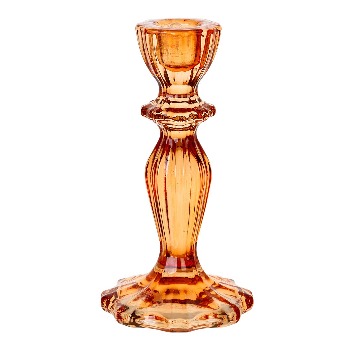 Orange Glass Candle Holder | Summer Decor |