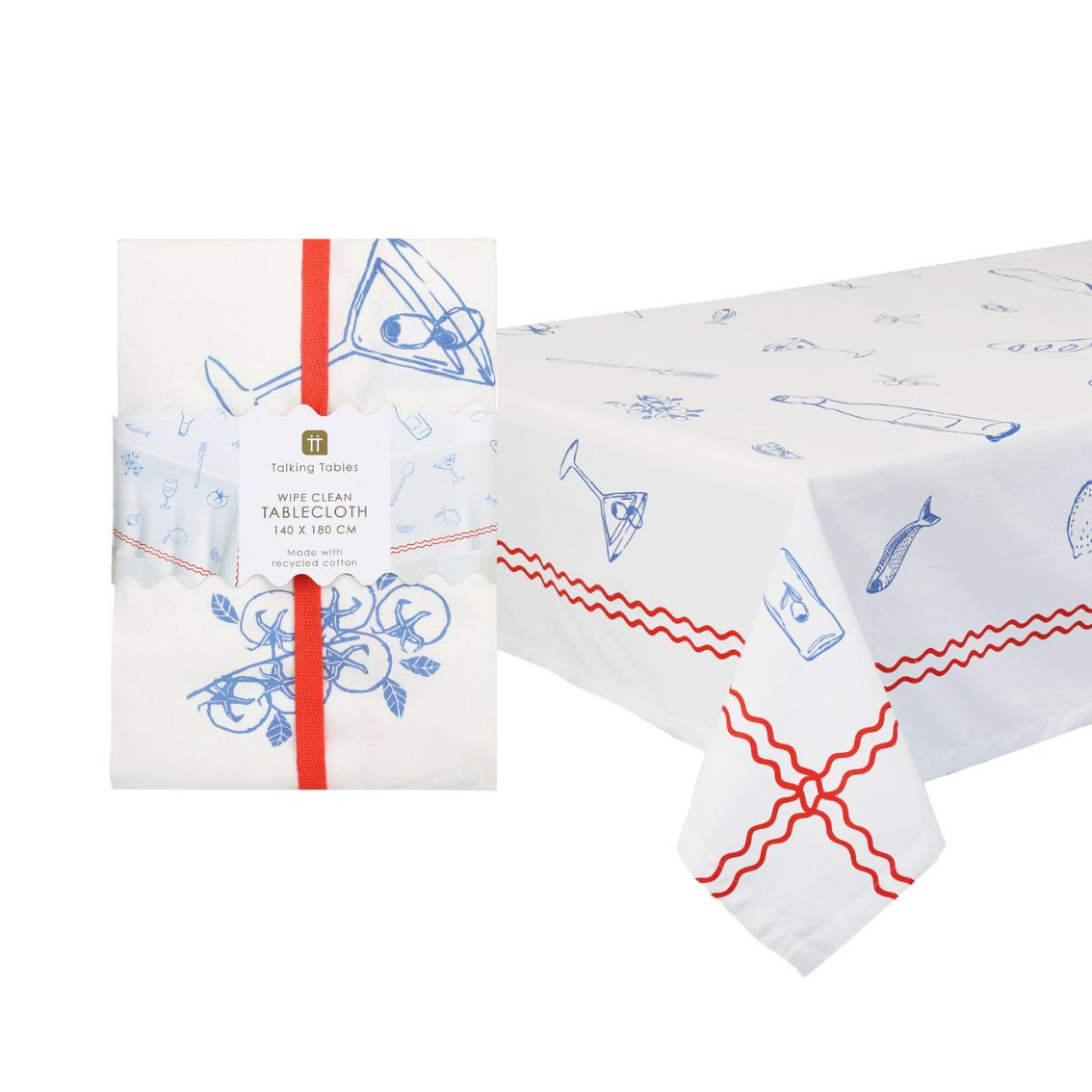 Food Icons Fabric Table Cover | Summer Tableware |
