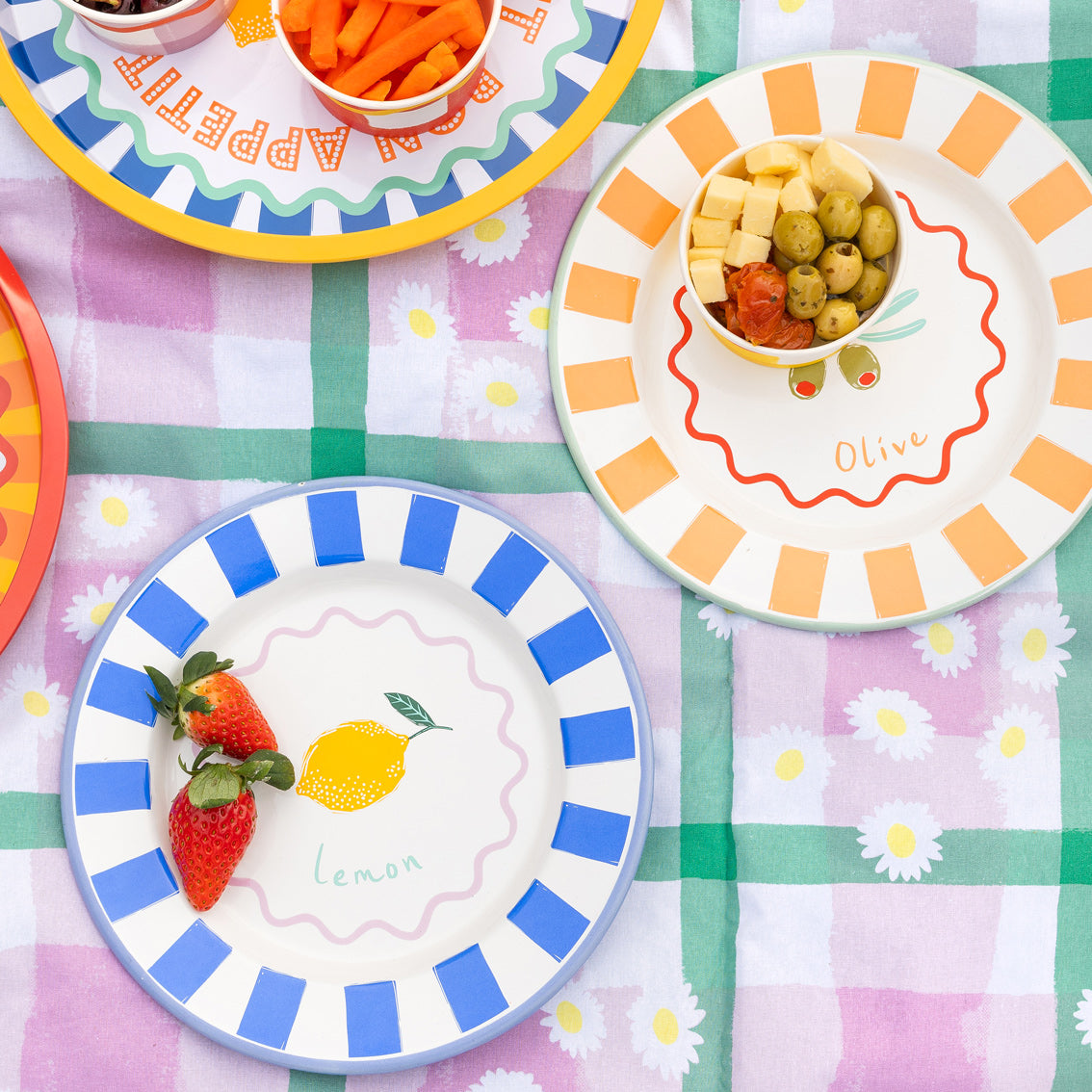 Olive Enamel Plate - 25cm | Summer Plates |