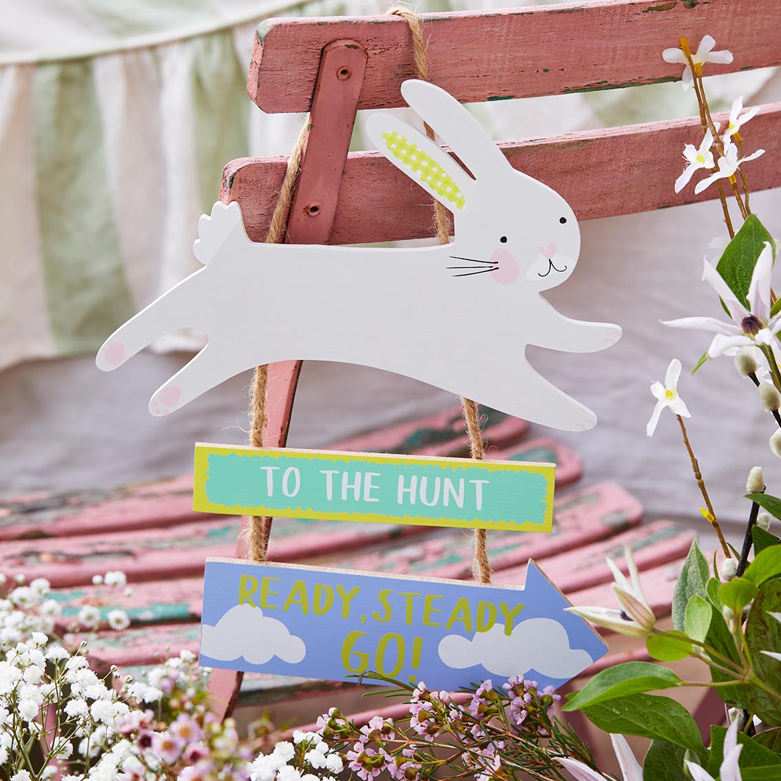 Hand-Painted Bunnies Ceramic Candle Holders | Easter Decor |
