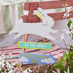 Hand-Painted Bunnies Ceramic Candle Holders | Easter Decor |