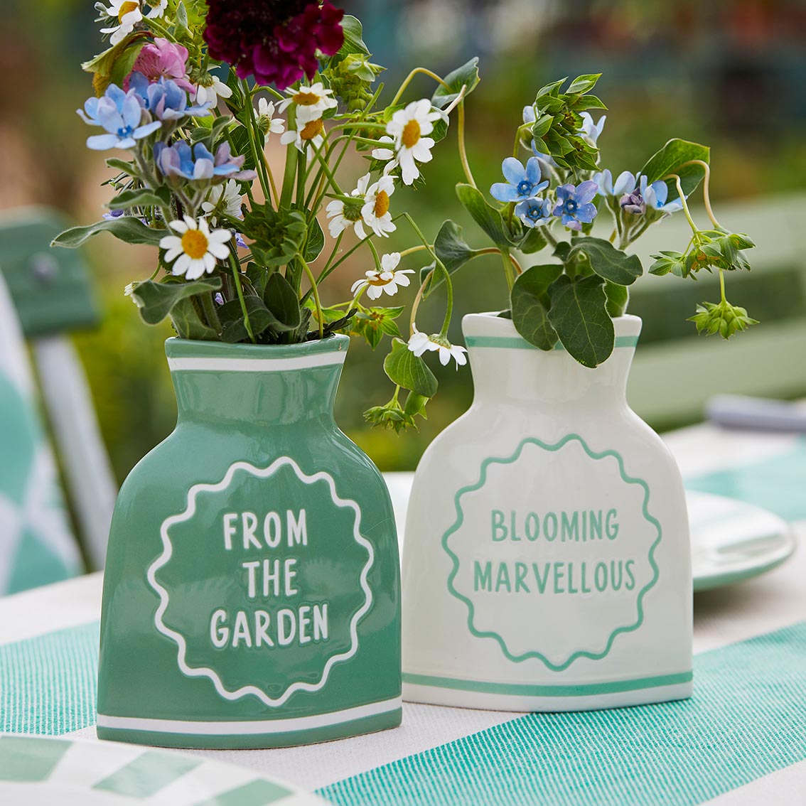 Green Ceramic Bud Vase - 10cm | Summer Decor |