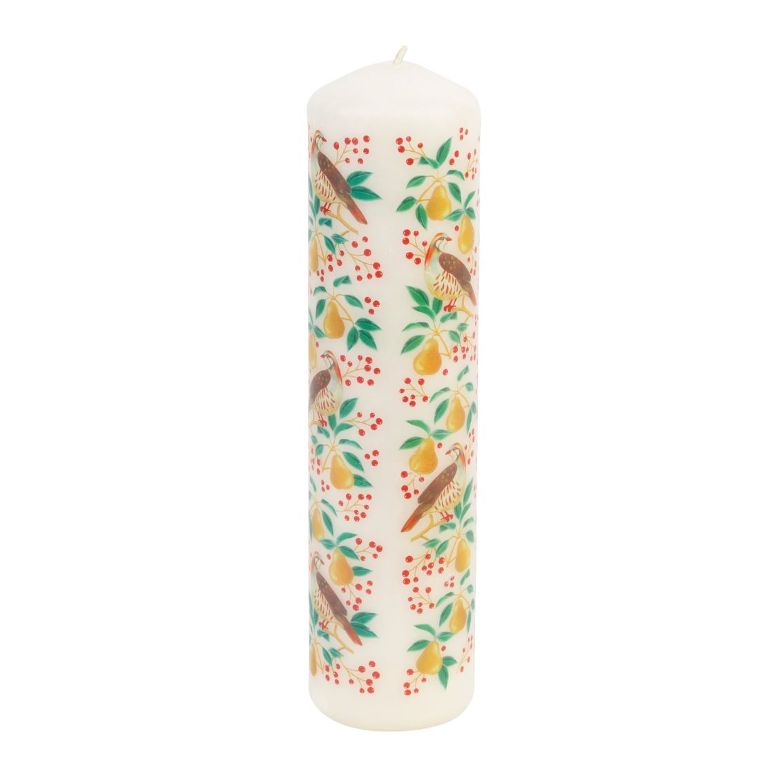 Partridge & Pear Advent Pillar Candle | Christmas Decor |
