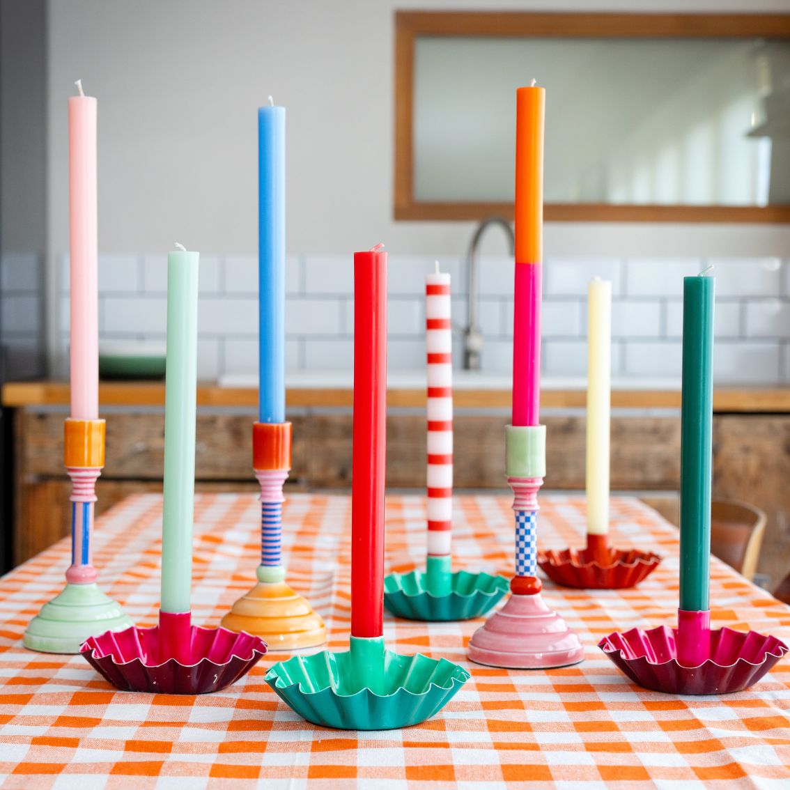 Cream Straight Dinner Candles - 25 Unit Display | Picnic Decor |