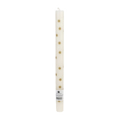 Gold Star Straight Dinner Candles - 12 Unit Display | Christmas |