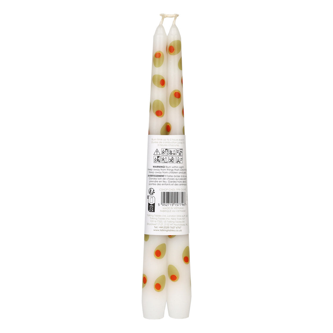 Olive Taper Dinner Candles - 2 Pack | Summer Gifts |