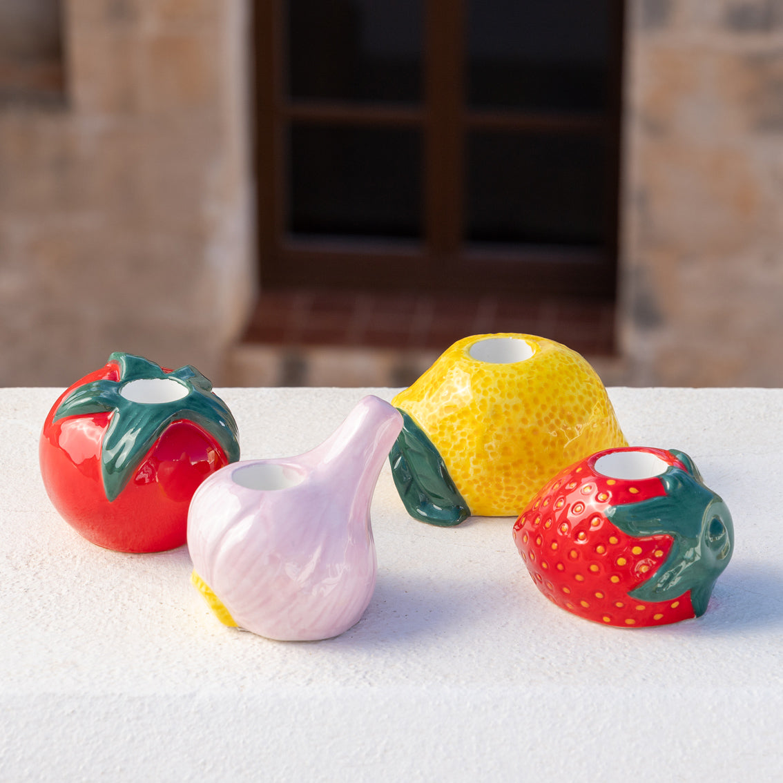 Hand-Painted Lemon Ceramic Candle Holder | Summer Gifts |