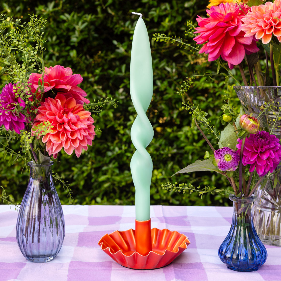 Orange Scalloped Metal Candle Holder | Summer Gifts |