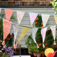Paisley Cotton Fabric Bunting, 3m | Outdoor Home Decor |