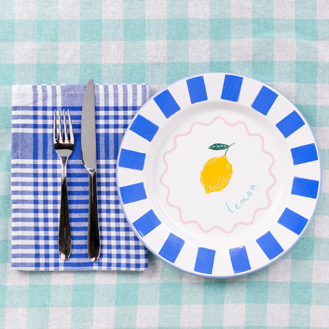 Blue Gingham Fabric Napkins - 4 Pack | Summer Gifts |