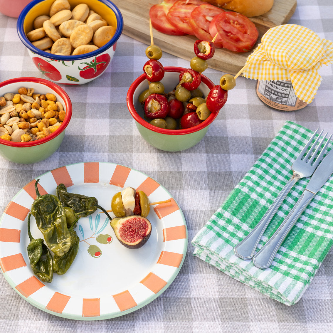 Olive Enamel Plate - 20cm | Summer Dinner Plates |