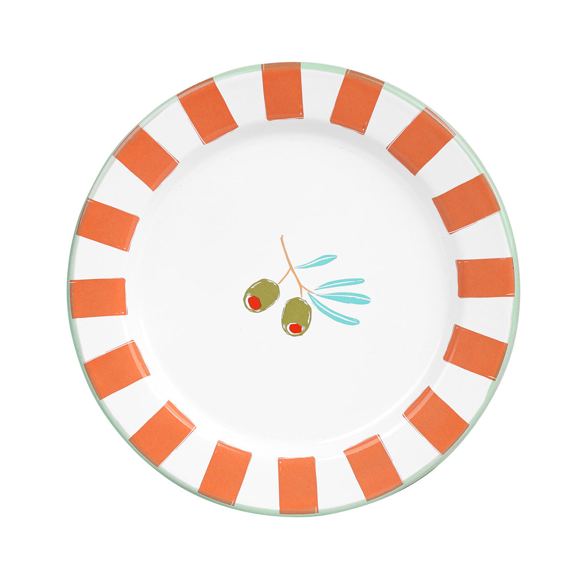 Olive Enamel Plate - 20cm | Summer Dinner Plates |