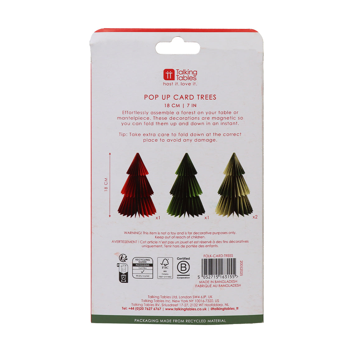Paper Honeycomb Tree Decorations - 4 Pack