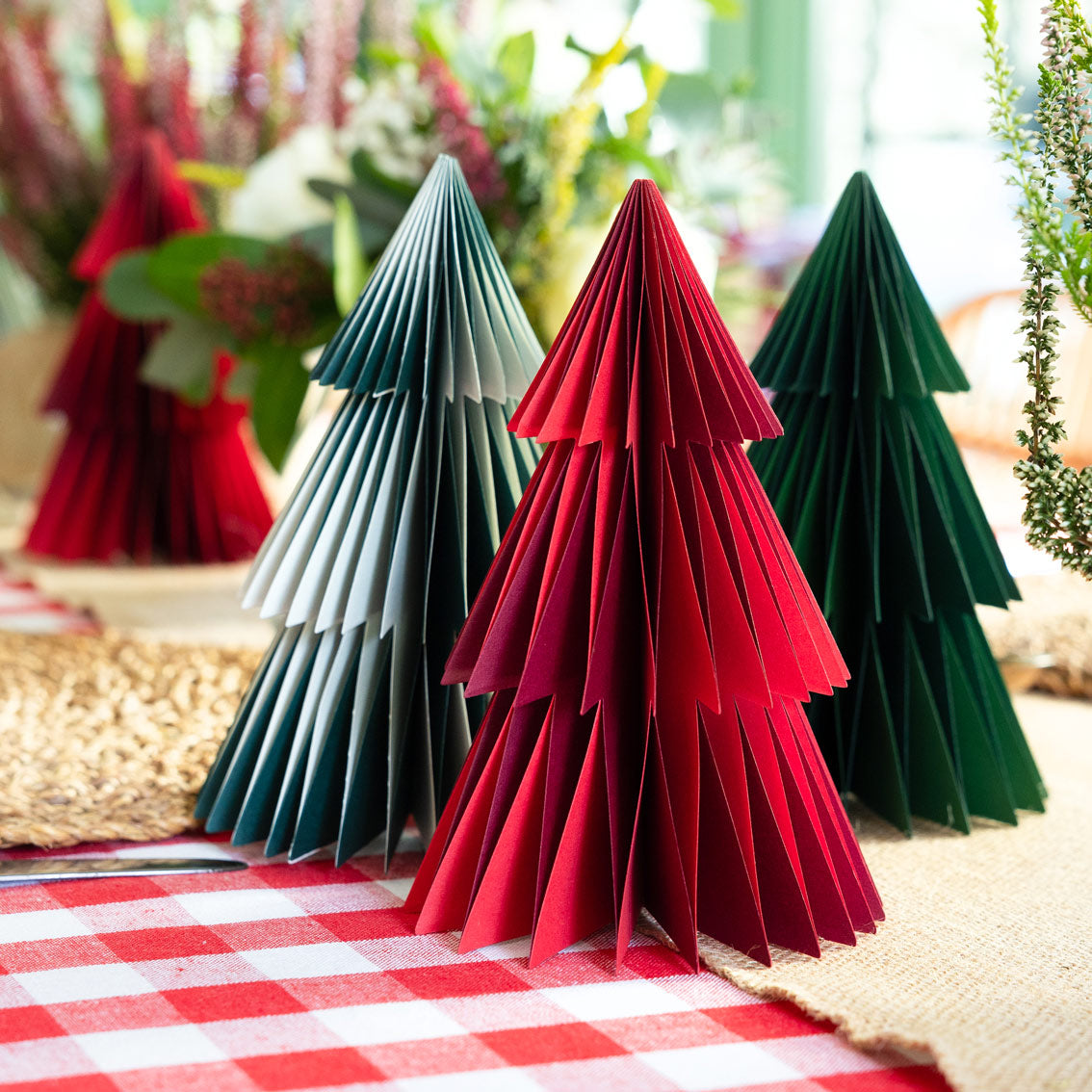 Paper Honeycomb Tree Decorations - 4 Pack