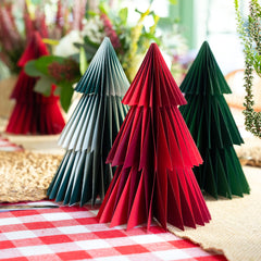 Paper Honeycomb Tree Decorations - 4 Pack