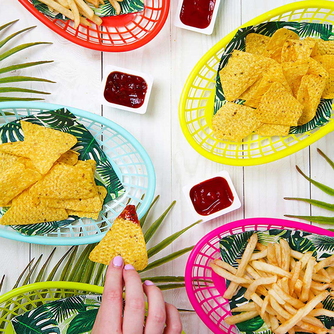 Coloured Food Baskets | Party Tableware |