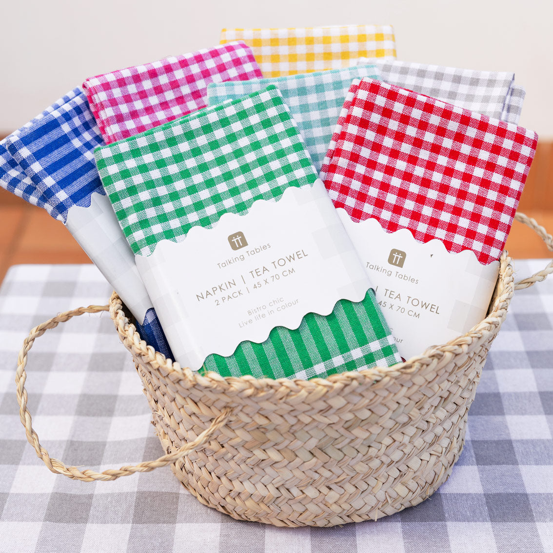 Mint Gingham Napkins - 2 Pack | Summer Tableware |