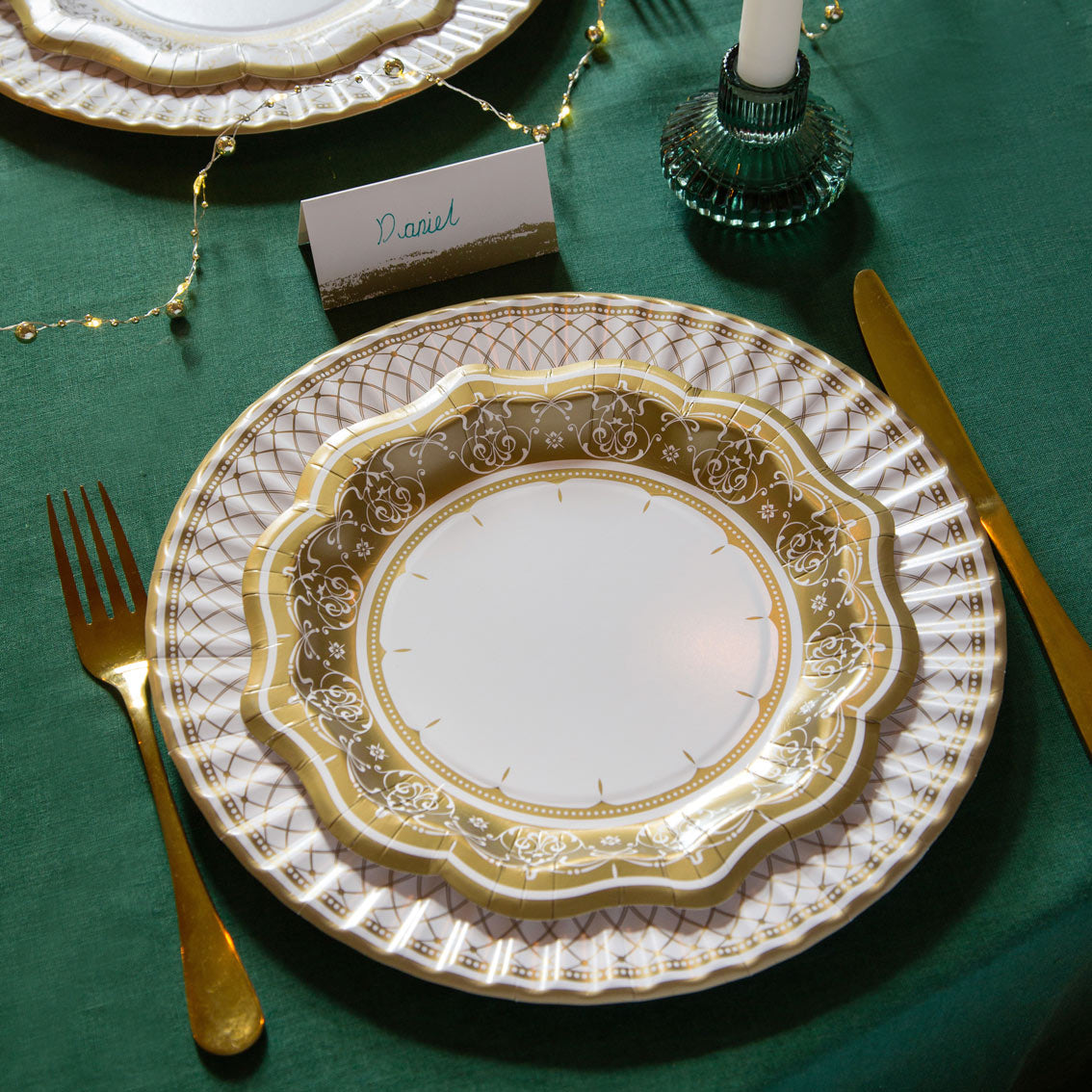 Gold Large Paper Plates - 24 Pack