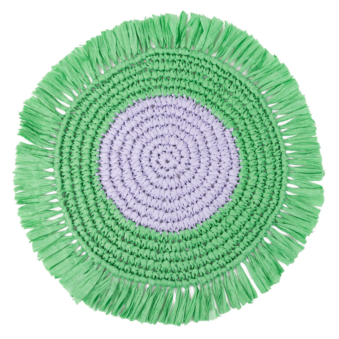 Lilac & Green Paper Raffia Placemats - 2 Pack | Summer Tableware |