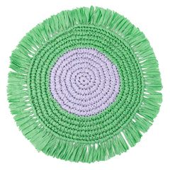 Lilac & Green Paper Raffia Placemats - 2 Pack | Summer Tableware |