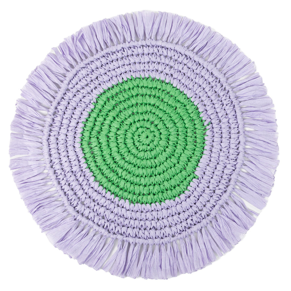 Lilac & Green Paper Raffia Placemats - 2 Pack | Summer Tableware |
