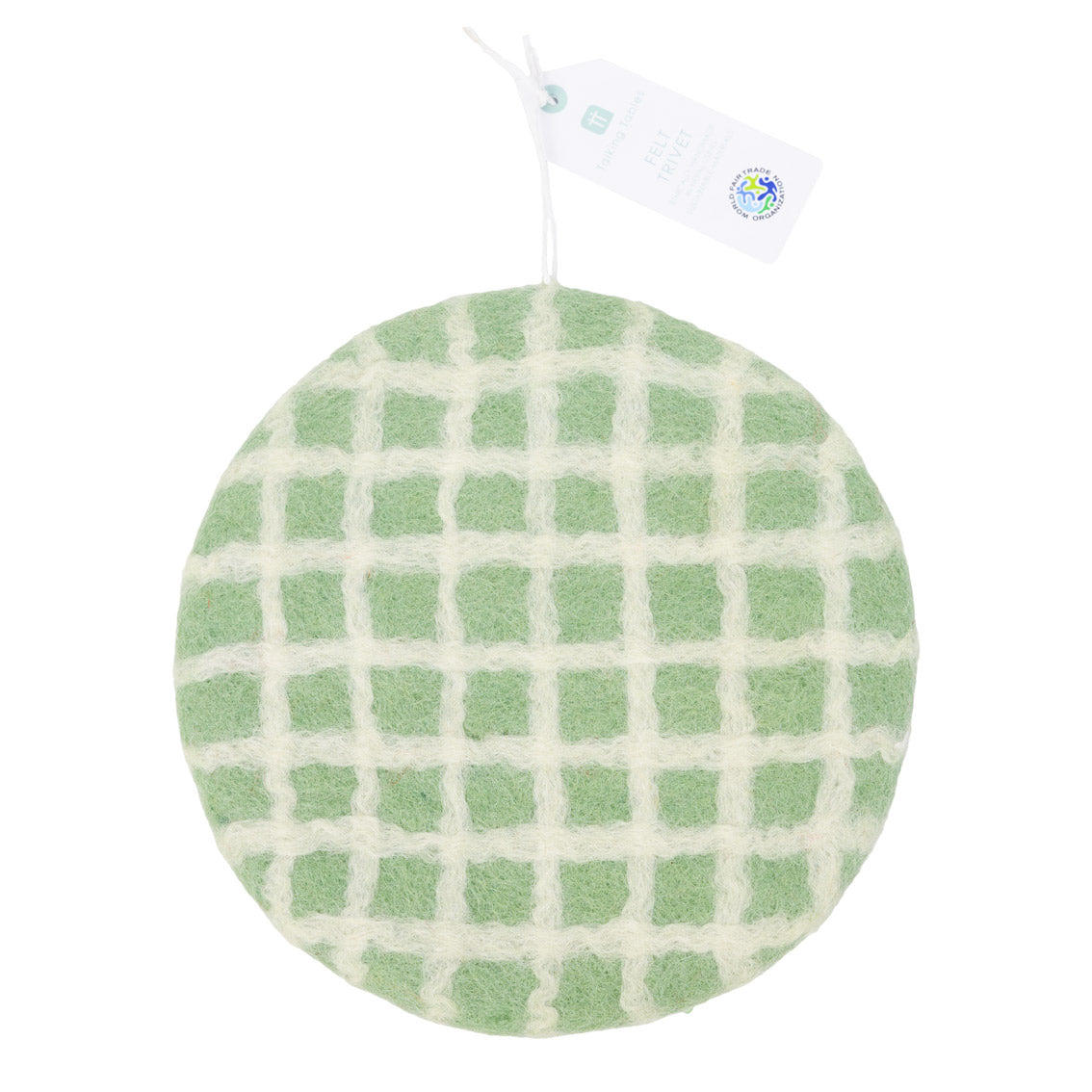 Green, Blue & Pink Checked Felt Trivets | Summer Tableware |