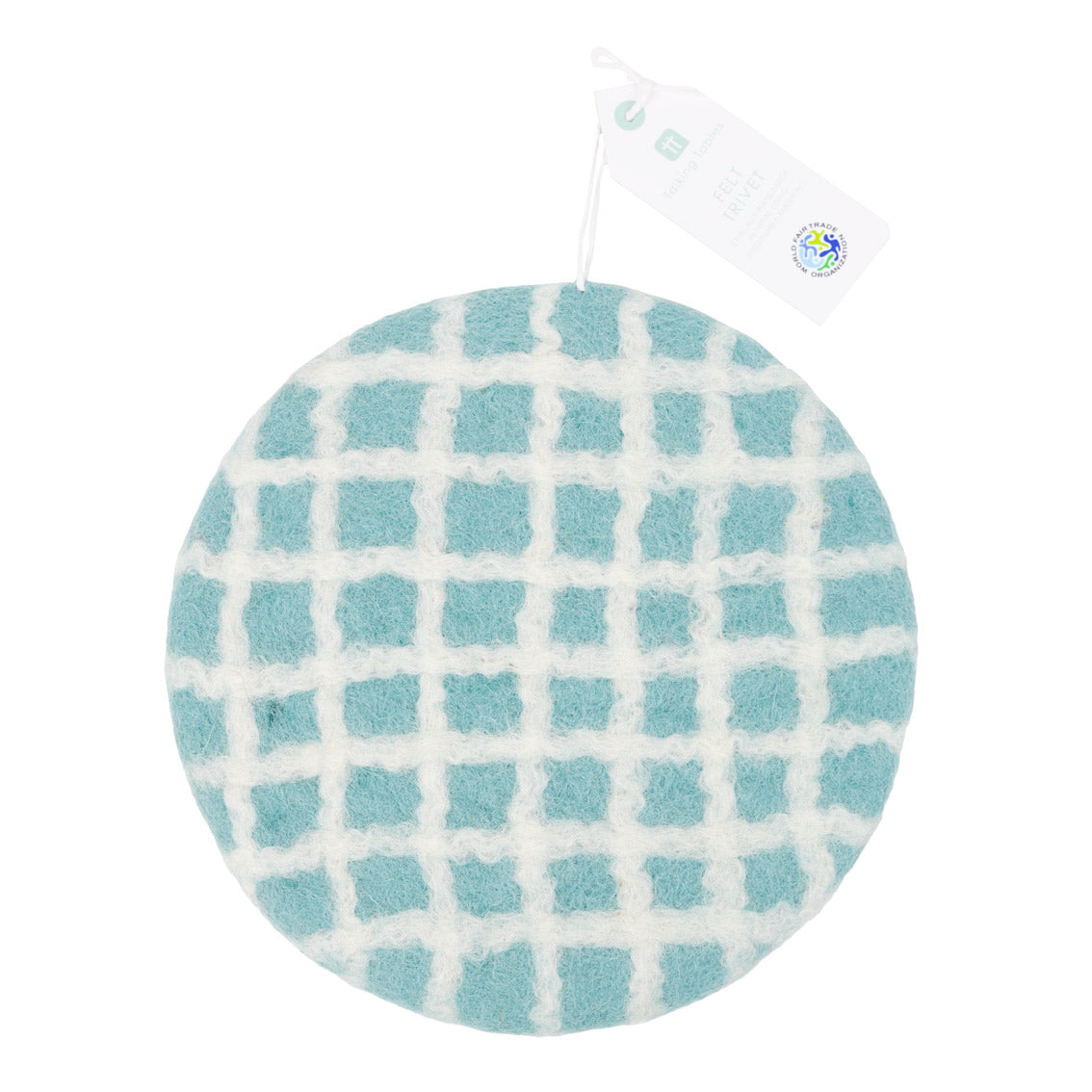 Green, Blue & Pink Checked Felt Trivets | Summer Tableware |
