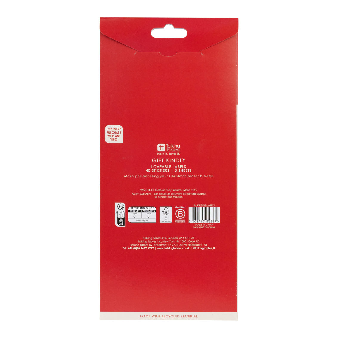 Partridge & Pear Gift Labels - 50 Pack | Christmas Gift Wrap |